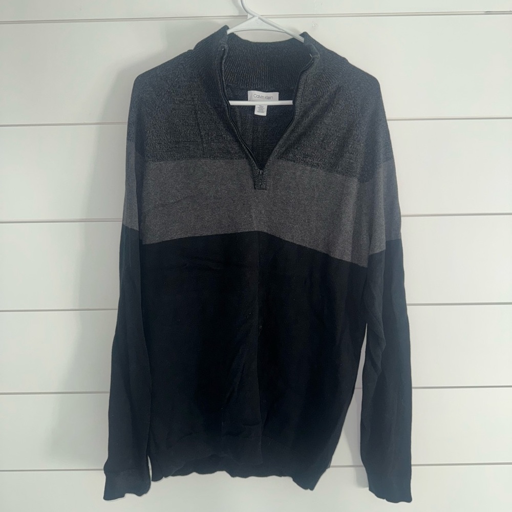 Calvin Klein Men's Two-Tone Zip-Up Sweater